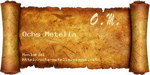 Ochs Metella névjegykártya
